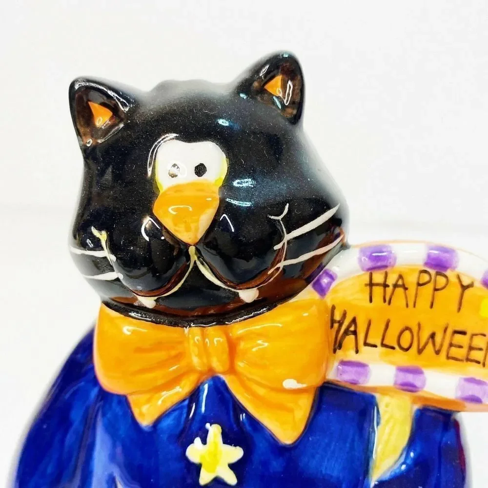 GANZ Halloween Black Cat Tea Light Holder